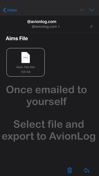 AvionLog Import Options AIMS File Slide 2